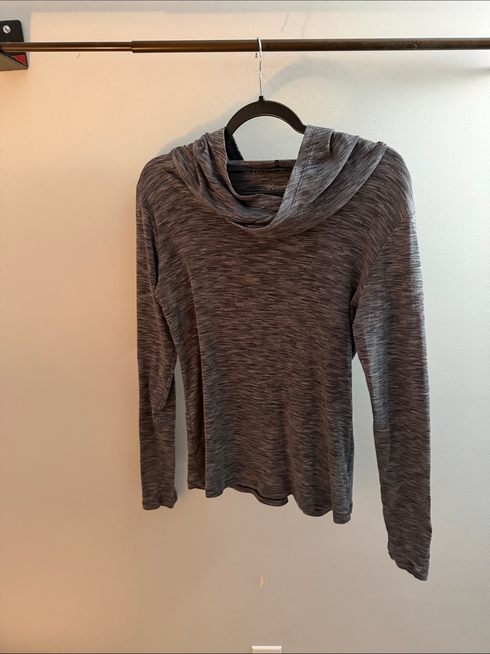 Columbia Heather Gray Cowl Neck Long Sleeve Sweater